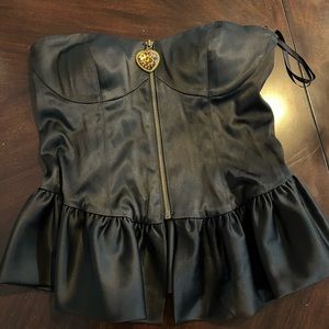 COPY - Betsey johnson corset top! zips in the front! satin-ish material! size 8